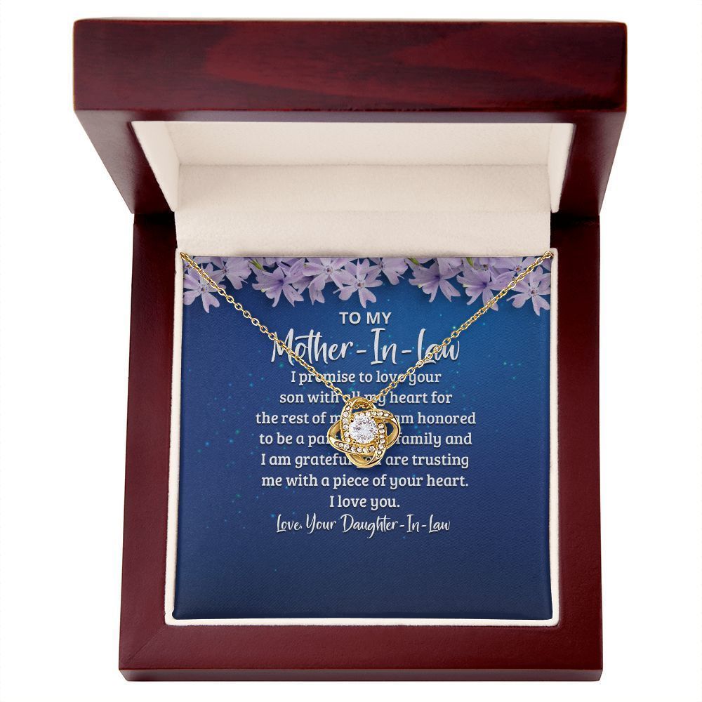To My Mother-in-Law I Promise to Love Your Son Infinity Knot Necklace Message Ca